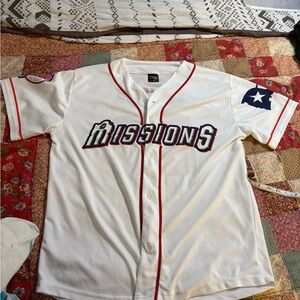 San Antonio Missions white adult large Toyota breast cancer awar Baseball Jersey